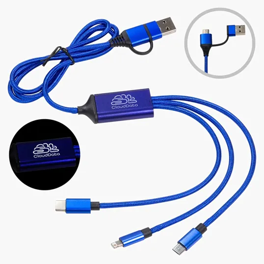 Traverse 3-in-1 Charging Cable with LED Logo — view 3