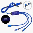 Traverse 3-in-1 Charging Cable with LED Logo — view 3