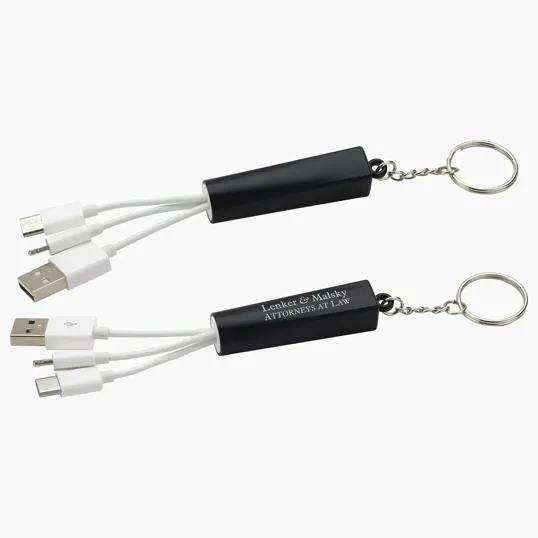 Ariel EDGE Trey 3-in-1 Light-Up Charging Cable with Keychain — view 2