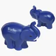 Lin Line Elephant with Tusks Stress Reliever — view 2