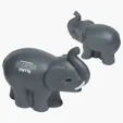 Lin Line Elephant with Tusks Stress Reliever — view 3
