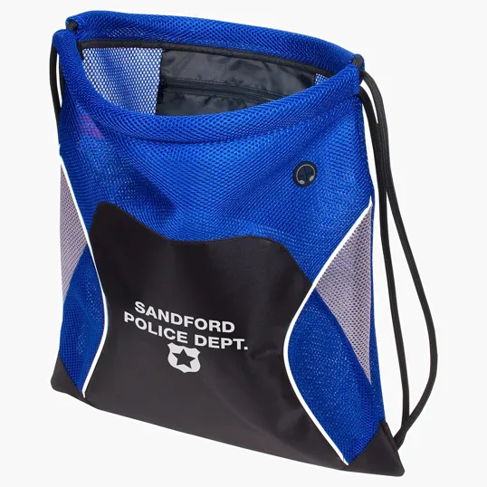 Ariel Jumbo Globetrotter Mesh Fabric Drawstring Bag — view 3