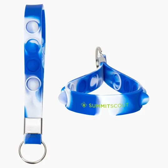 Push Pop Stress Reliever Keychain with Wristlet — view 3