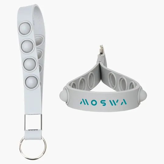 Push Pop Stress Reliever Keychain with Wristlet — view 4