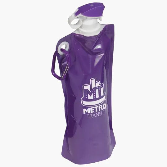 Ariel Flip Top Foldable Water Bottle with Carabiner — view 6