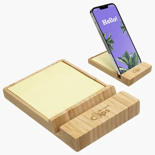 Picture For Bamboo Sticky Note Dispenser with Phone Holder