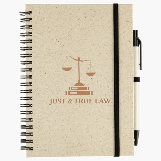 Ariel Prairie Fragrant Grass Recycled Spiral Notebook with Pen — view 2