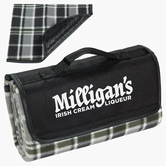 Ariel Plaid Barrel Fleece Picnic Blanket — view 2