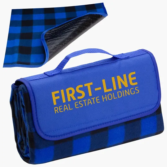 Ariel Plaid Barrel Fleece Picnic Blanket — view 3