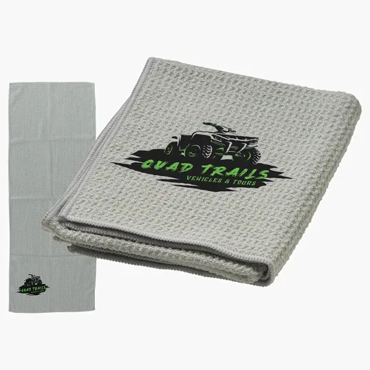 Ariel Gridiron Waffle Microfiber Sports Towel, 12" x 32" — view 3