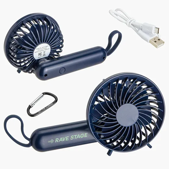 Quiet Breeze Rechargeable Hand Fan with Carabiner — view 3