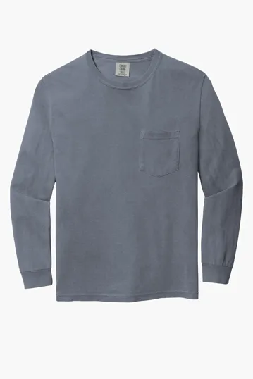 COMFORT COLORS Heavyweight Ring Spun Long Sleeve Pocket Tee. — view 3