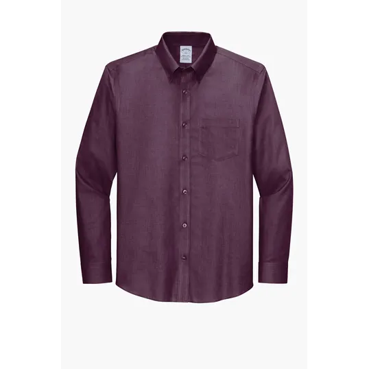 Brooks Brothers Wrinkle-Free Stretch Nailhead Shirt — view 5