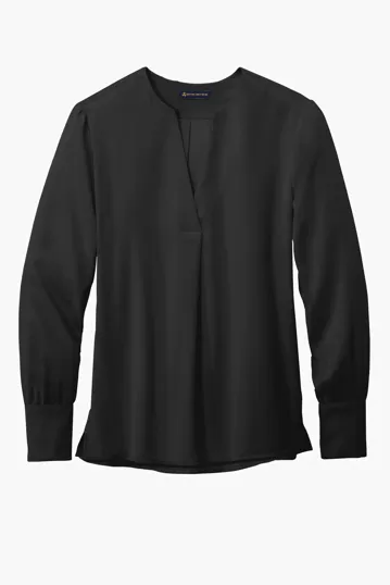 Brooks Brothers Women's Open-Neck Satin Blouse — view 2
