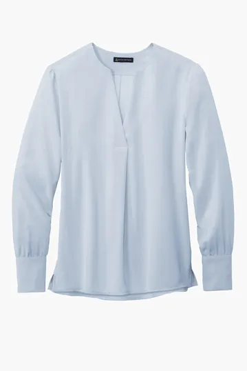 Brooks Brothers Women's Open-Neck Satin Blouse — view 3