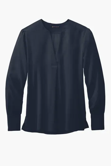 Brooks Brothers Women's Open-Neck Satin Blouse — view 4