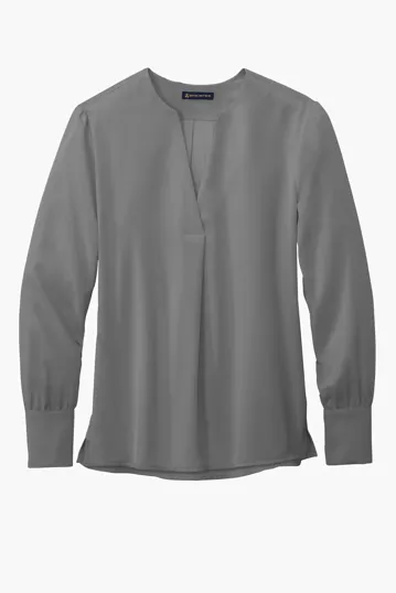 Brooks Brothers Women's Open-Neck Satin Blouse — view 5