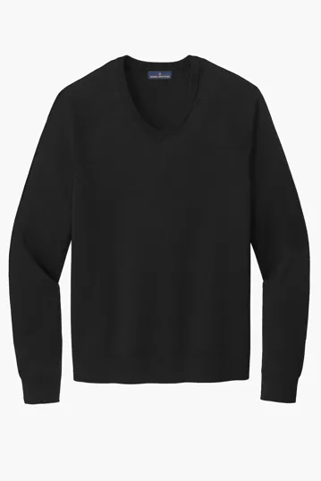 Brooks Brothers Cotton Stretch V-Neck Sweater — view 2