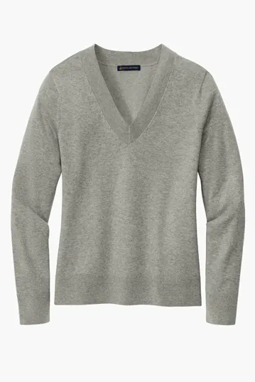 Brooks Brothers Women's Cotton Stretch V-Neck Sweater — view 3