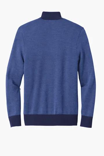 Brooks Brothers Washable Merino Birdseye 1/4-Zip Sweater — view 7