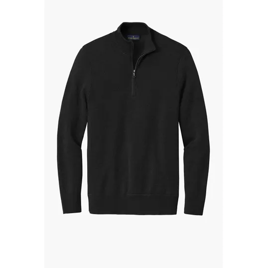 Brooks Brothers Washable Merino Birdseye 1/4-Zip Sweater — view 2