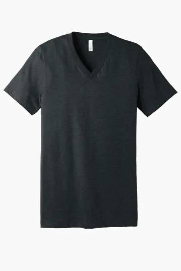 Bella + Canvas Unisex Heather CVC V-Neck Tee — view 3