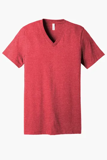 Bella + Canvas Unisex Heather CVC V-Neck Tee — view 8