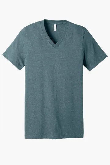 Bella + Canvas Unisex Heather CVC V-Neck Tee — view 9