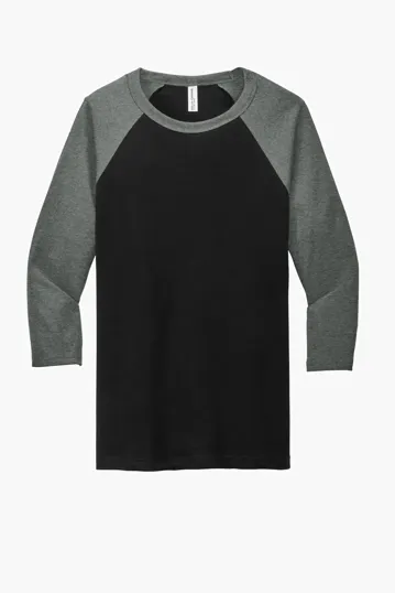 Bella + Canvas Unisex 3/4-Sleeve Baseball Tee — view 3