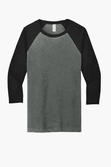 Bella + Canvas Unisex 3/4-Sleeve Baseball Tee — view 7