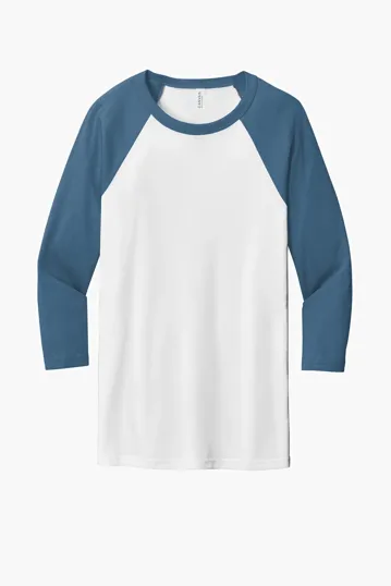Bella + Canvas Unisex 3/4-Sleeve Baseball Tee — view 17