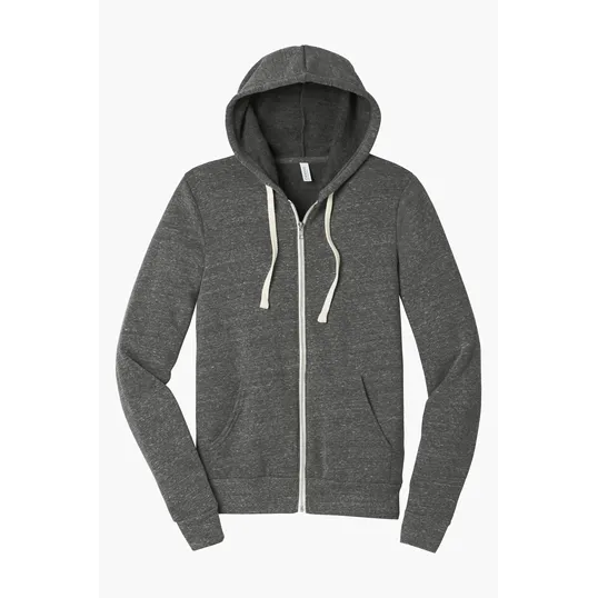 Bella + Canvas Unisex Triblend Sponge Fleece Full-Zip Hoodie — view 3