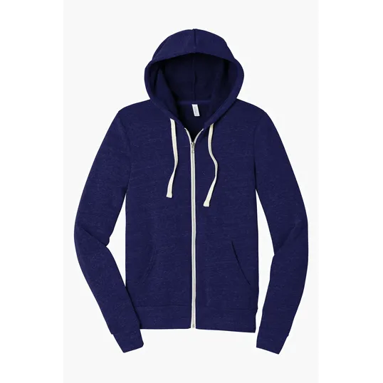 Bella + Canvas Unisex Triblend Sponge Fleece Full-Zip Hoodie — view 4