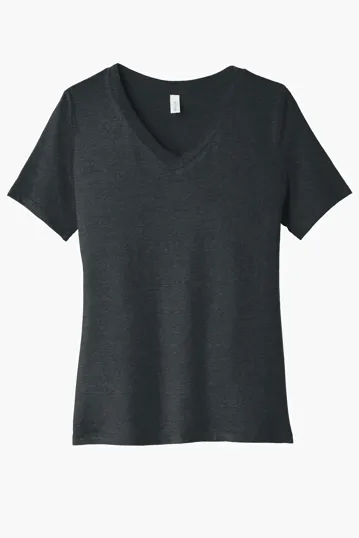 Bella + Canvas Women's Relaxed Heather CVC V-Neck Tee — view 3