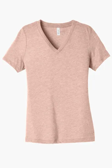 Bella + Canvas Women's Relaxed Heather CVC V-Neck Tee — view 6