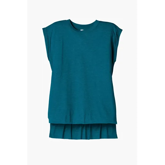 Bella + Canvas Women's Flowy Muscle Tee with Rolled Cuffs — view 2