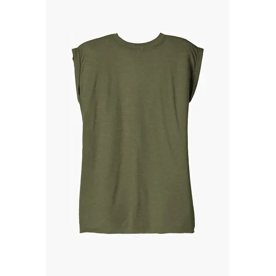 Bella + Canvas Women's Flowy Muscle Tee with Rolled Cuffs — view 8
