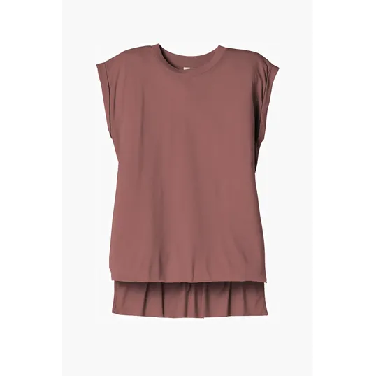 Bella + Canvas Women's Flowy Muscle Tee with Rolled Cuffs — view 4