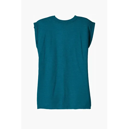 Bella + Canvas Women's Flowy Muscle Tee with Rolled Cuffs — view 7
