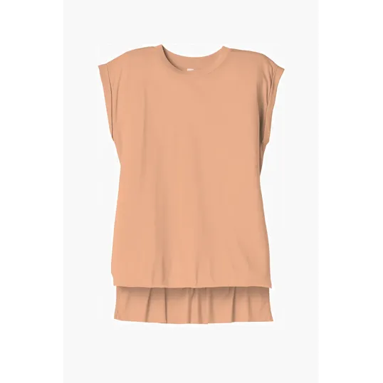 Bella + Canvas Women's Flowy Muscle Tee with Rolled Cuffs — view 5