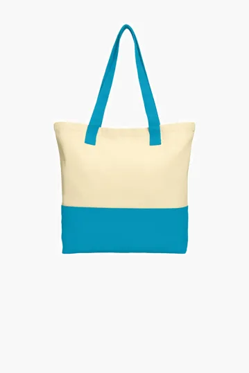 Port Authority Colorblock Cotton Tote — view 3