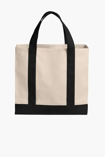 Port Authority Cotton Canvas Two-Tone Tote — view 4