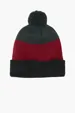 Port Authority Cozy Striped Pom Beanie — view 2