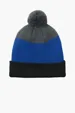Port Authority Cozy Striped Pom Beanie — view 3
