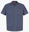 Red Kap Short Sleeve Striped Industrial Work Shirt — view 2