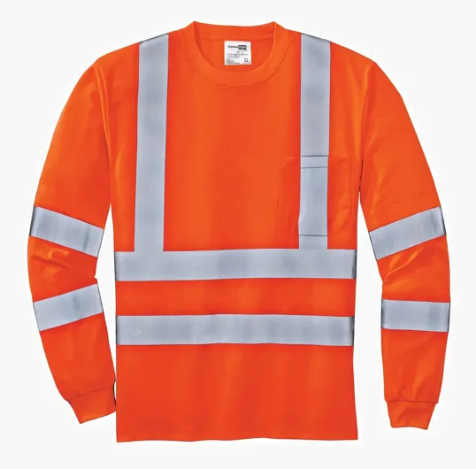 CornerStone ANSI 107 Class 3 Long Sleeve Snag-Resistant Reflective T-Shirt — view 2