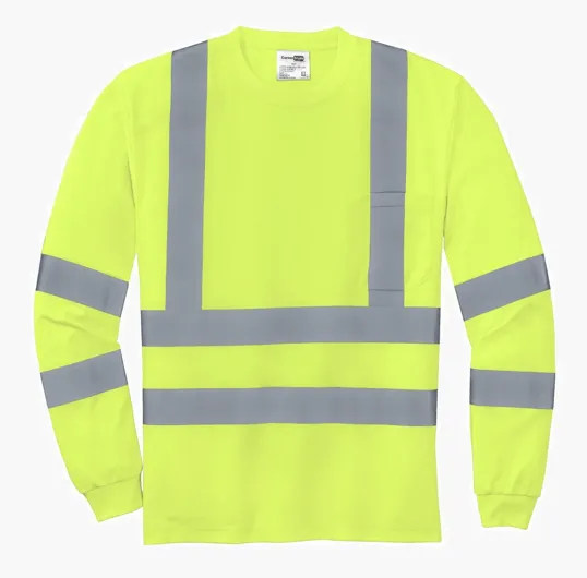 CornerStone ANSI 107 Class 3 Long Sleeve Snag-Resistant Reflective T-Shirt — view 3