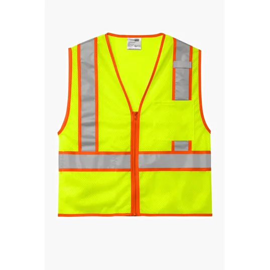 CornerStone ANSI 107 Class 2 Mesh Zippered Two-Tone Vest — view 2