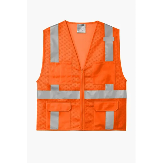 CornerStone ANSI 107 Class 2 Mesh Six-Pocket Zippered Vest — view 2