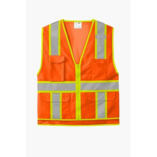 CornerStone ANSI 107 Class 2 Surveyor Zippered Two-Tone Vest — view 2